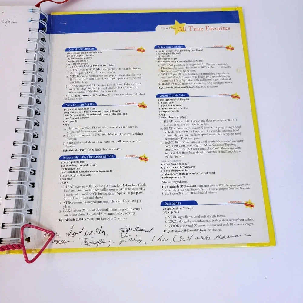 Betty Crocker Bisquick Cookbook Hardback Spiral Bound Recipes Book 2000's Era